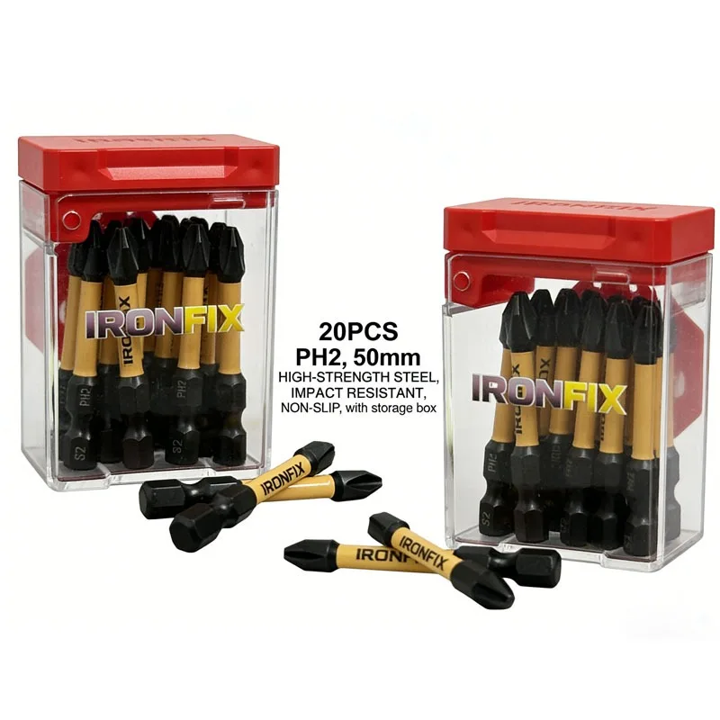 Durable 20pcs PH2 Screwdriver Bits In Box High Hardness S2 Steel Magnetic Tip For Electric Screwdriver Drill Bit Set Hardware