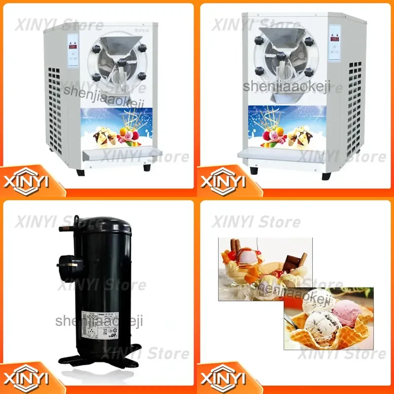 220V Commercial Electric Hard Ice Cream Machine 20L/H Vertical Batch Freezer 2800W 1pc