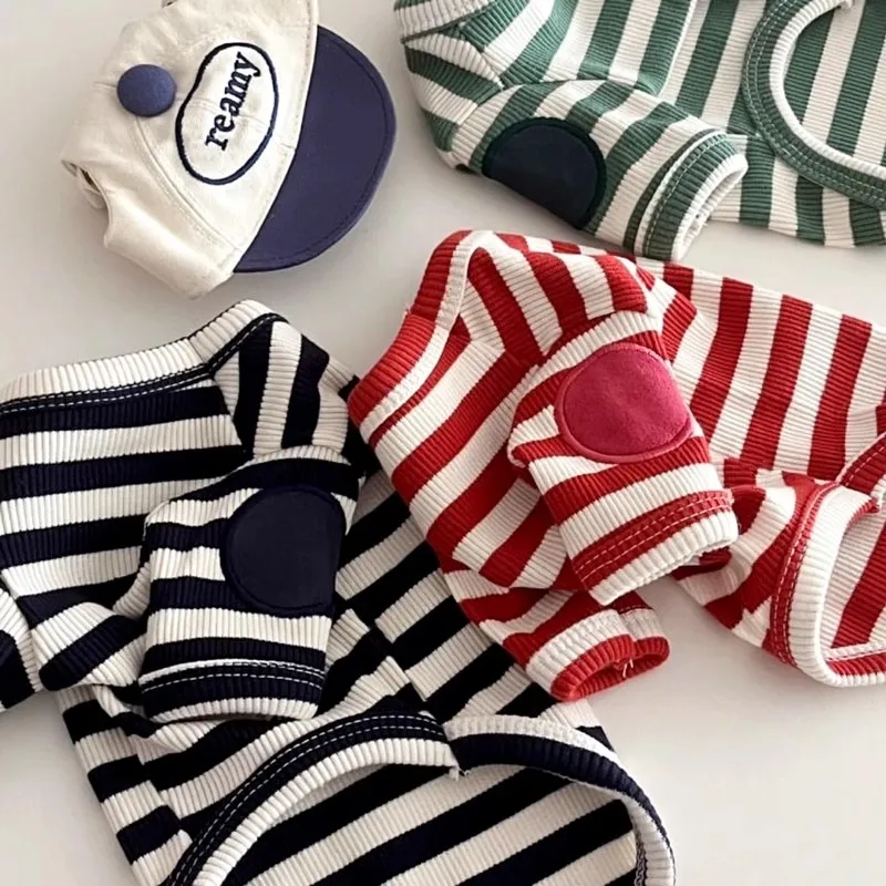 Summer Pet Shirt Cute Striped Dog Clothes Bear Print Puppy Bottoming Shirt Breathable Cat Pullovers Pet Sweatshirts Dog Apparel - Image 5