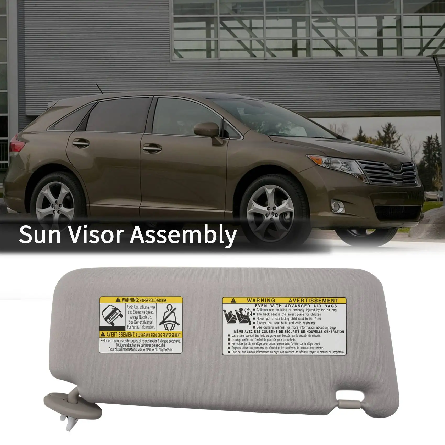

A03G-Gray Car Sun Visor Sunshade For TOYOTA 09-16 Venza Driver Side Left 74320-0T022-B1