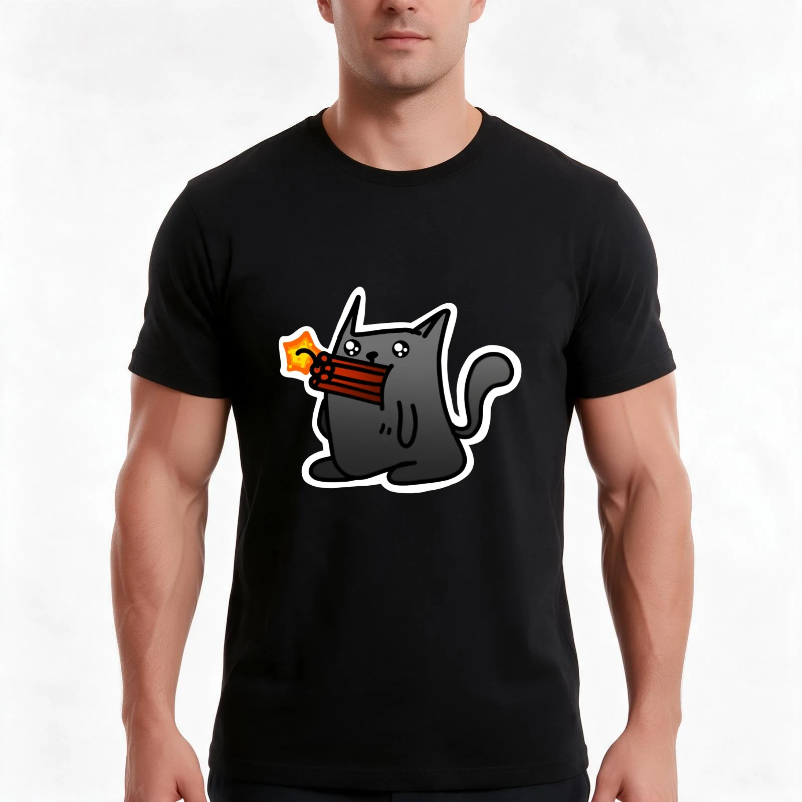 Dynamite Kitten T-Shirt Summer Casual Cotton Tee Oversized Streetwear Tops Vintage Graphic Print Loose Fit Short Sleeve