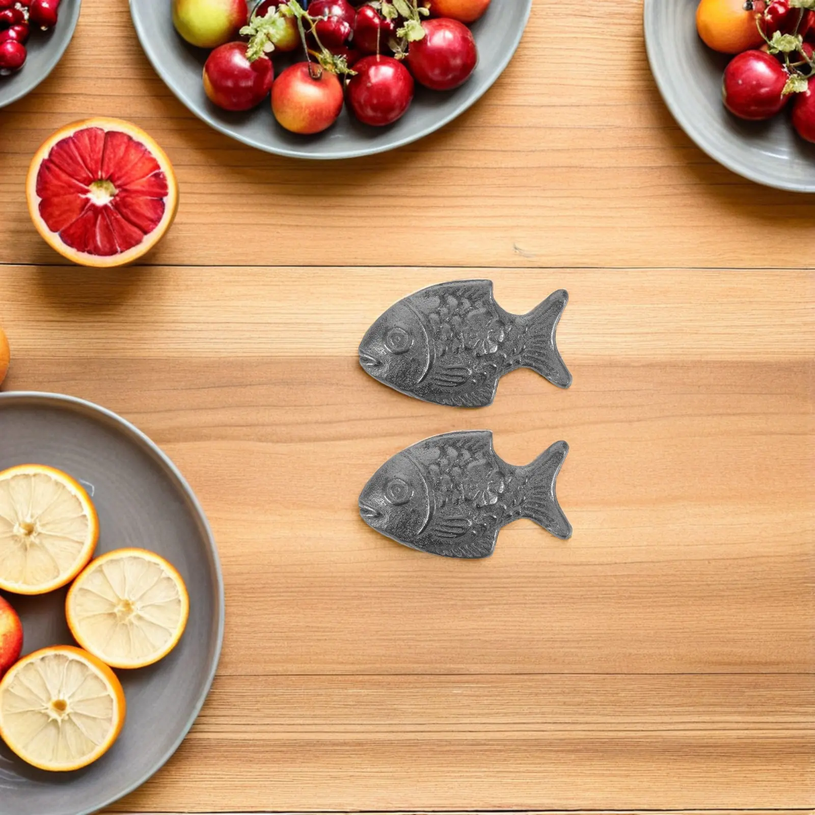 2Pcs Cast Iron Fish Cooking Tool Natural Iron Supplement for Athletes Vegans Pregnancy Anemia Support Kitchen Vegan Kitchen Tool