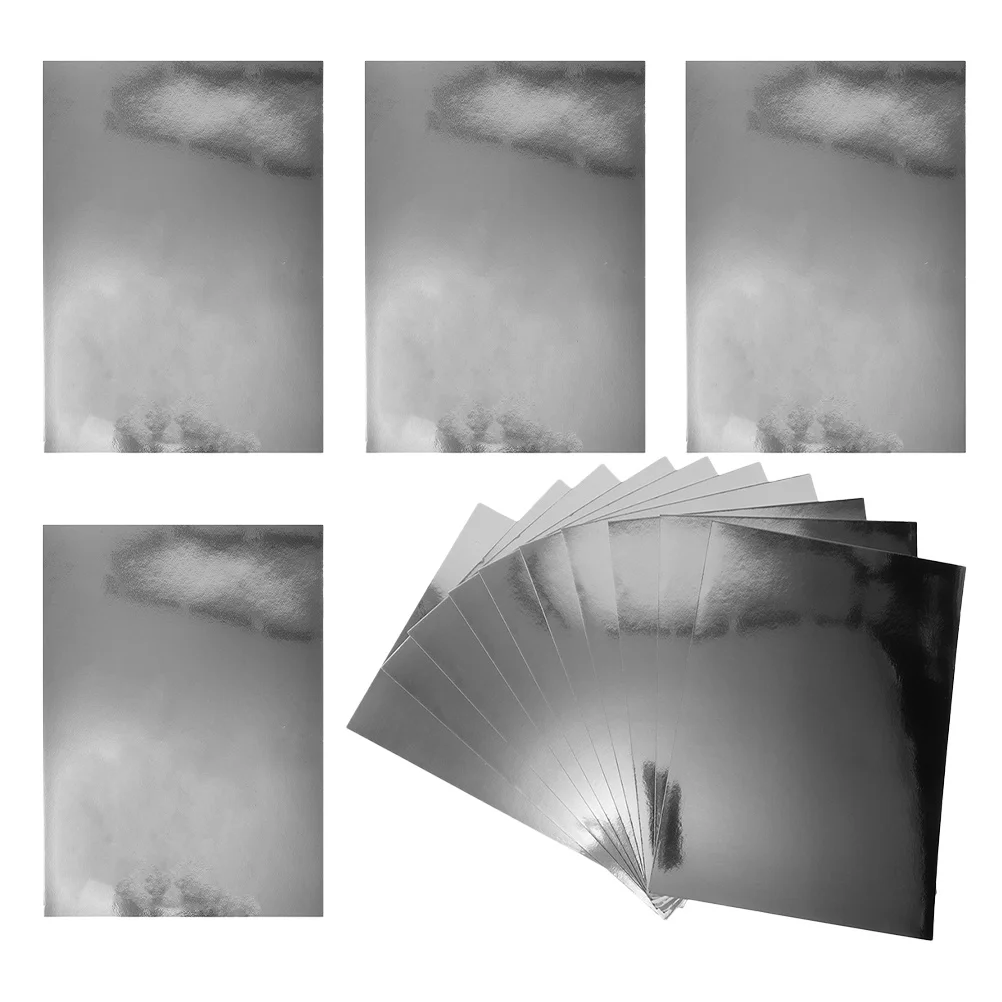 

20pcs Metallic Mirror Paper Craft Sheets For Diy Scrapbooking Silver Shimmer Folding Art Stationery Handmade Projects Decorative