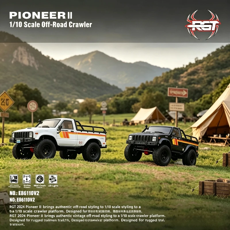 New Rgt Ruitai 1/10 Ex86110v2 Pioneer Ii With Brushed Version Pickup Dual Speed Off-Road Vehicle Rc Remote Control Car