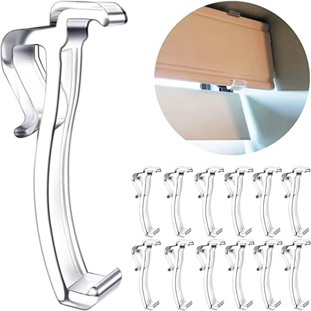 2.5 Inch Valance Clips Window Blind Clips Clear Plastic Valance Retainer Holder Hidden Valance Clips(12 Pieces)