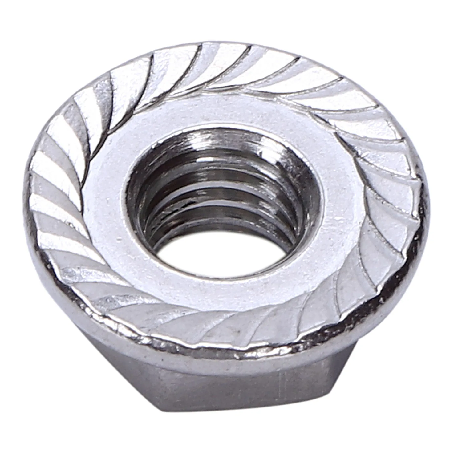 A79I 25 Pcs 304 Stainless Steel Serrated Flange Metric Hex Lock Nuts M6