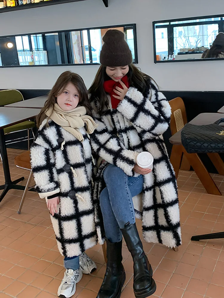 Parent-child Clothing Mother and Daughter Clothing New Girls Autumn and Winter Clothing Lamb Velvet Korean Style Coat Winter