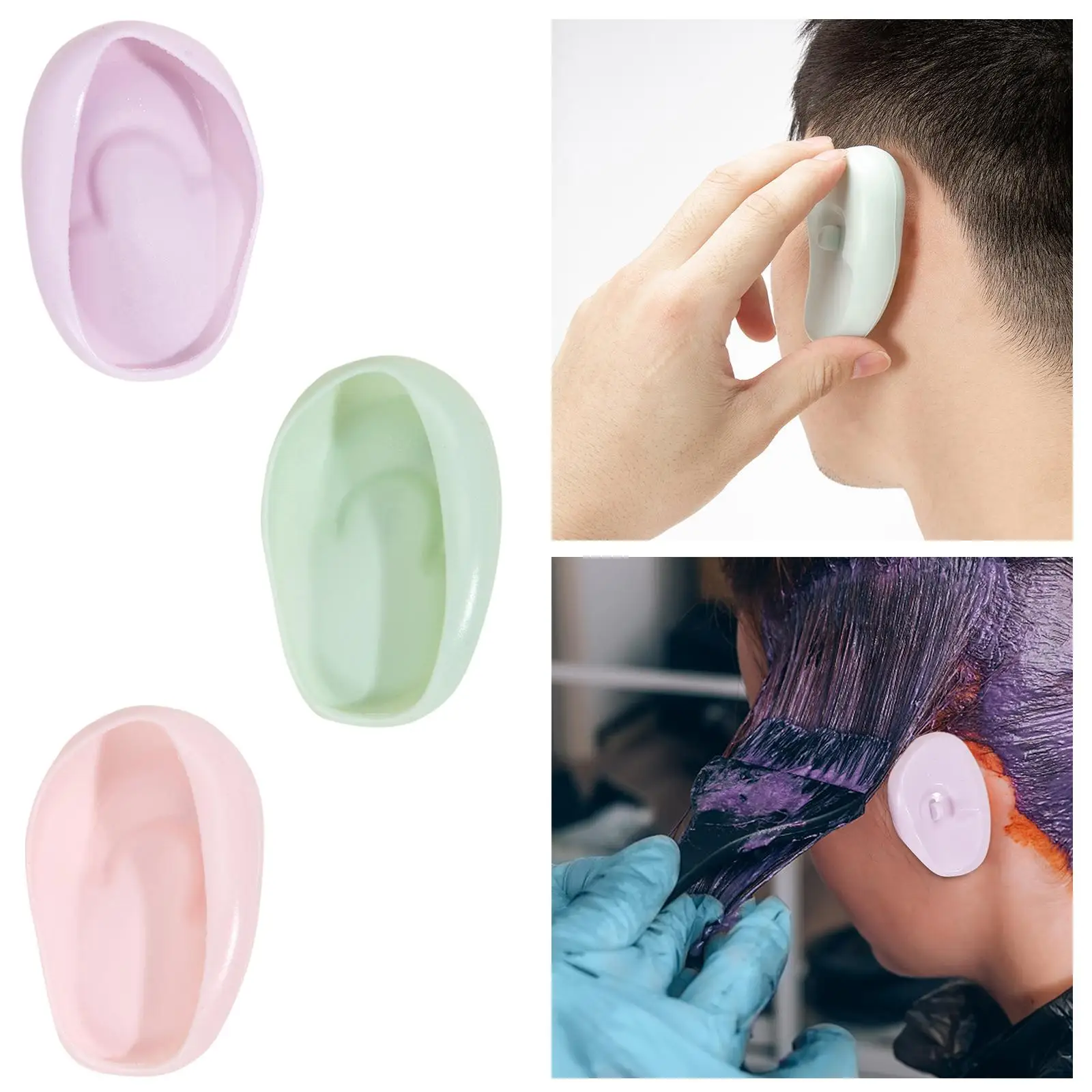 Silicone Ear Cover Protector, Ferramenta De Beleza Profissional, 3x2