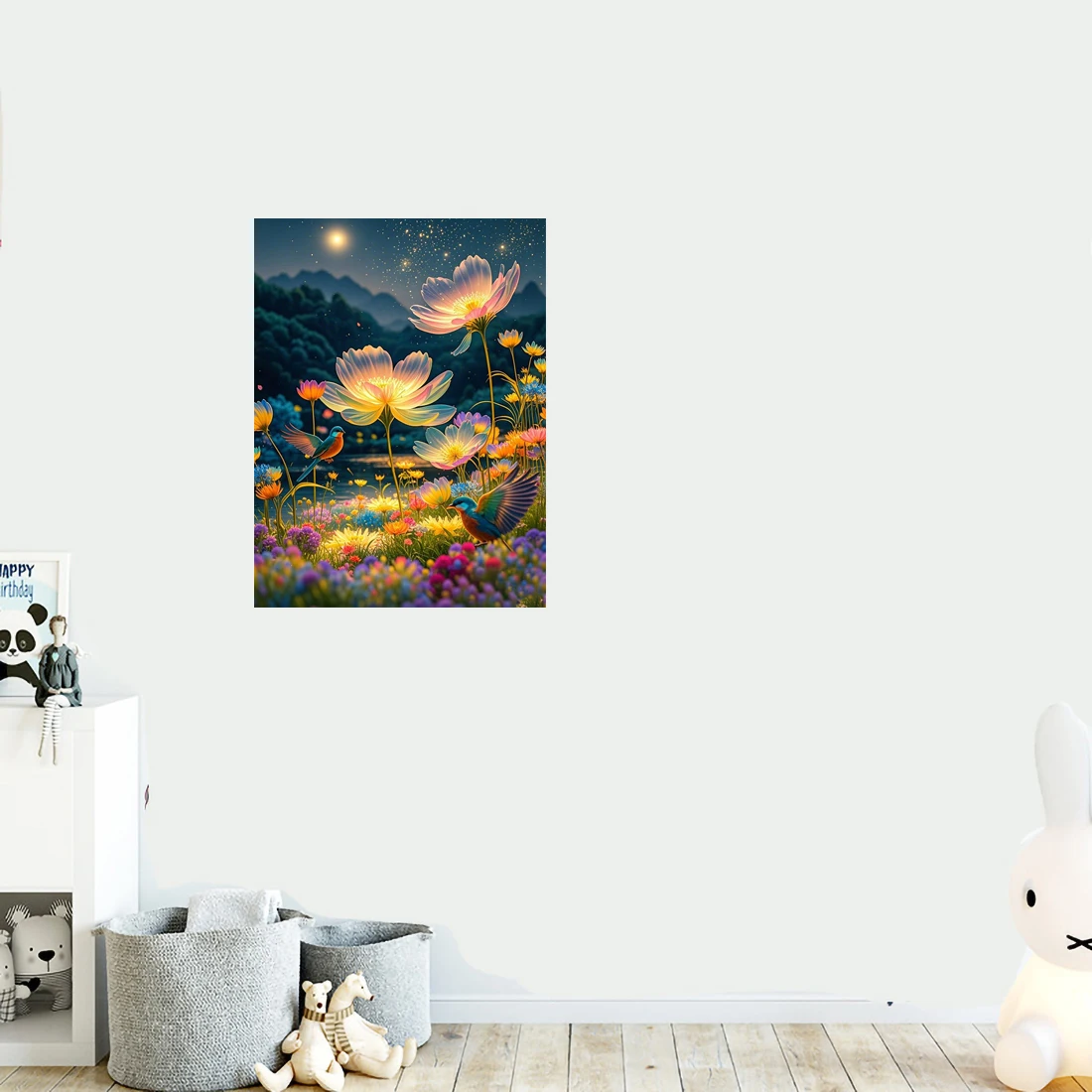 Three Ratels QHH238 Rural style dreamy field art wall stickers for home decoration