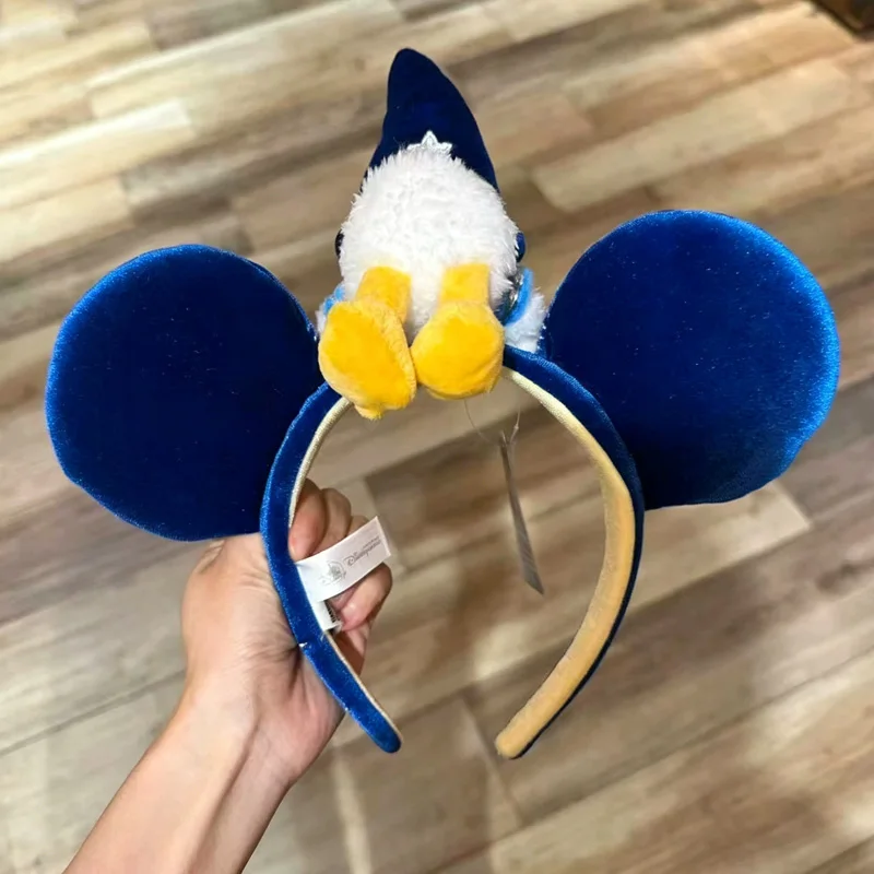Disney Sorcerer Donald Duck Headband Blue Velvet Music Note Mickey Ears Hair Hoop Hong Kong Disneyland Exclusive Hair Accessory view 5