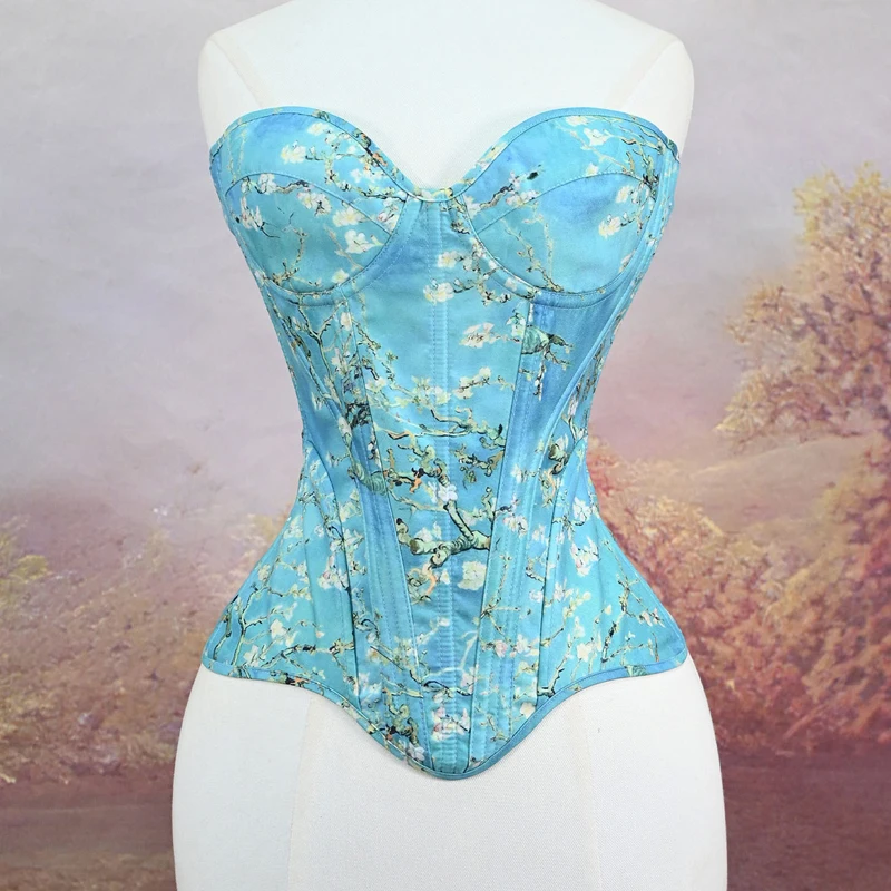 Floral Overbust Corset Tops for Women Slimming Fit Lace Up Corsets and Bustiers Body Shaper Waist Trainer Lingerie Plus Size 3XL