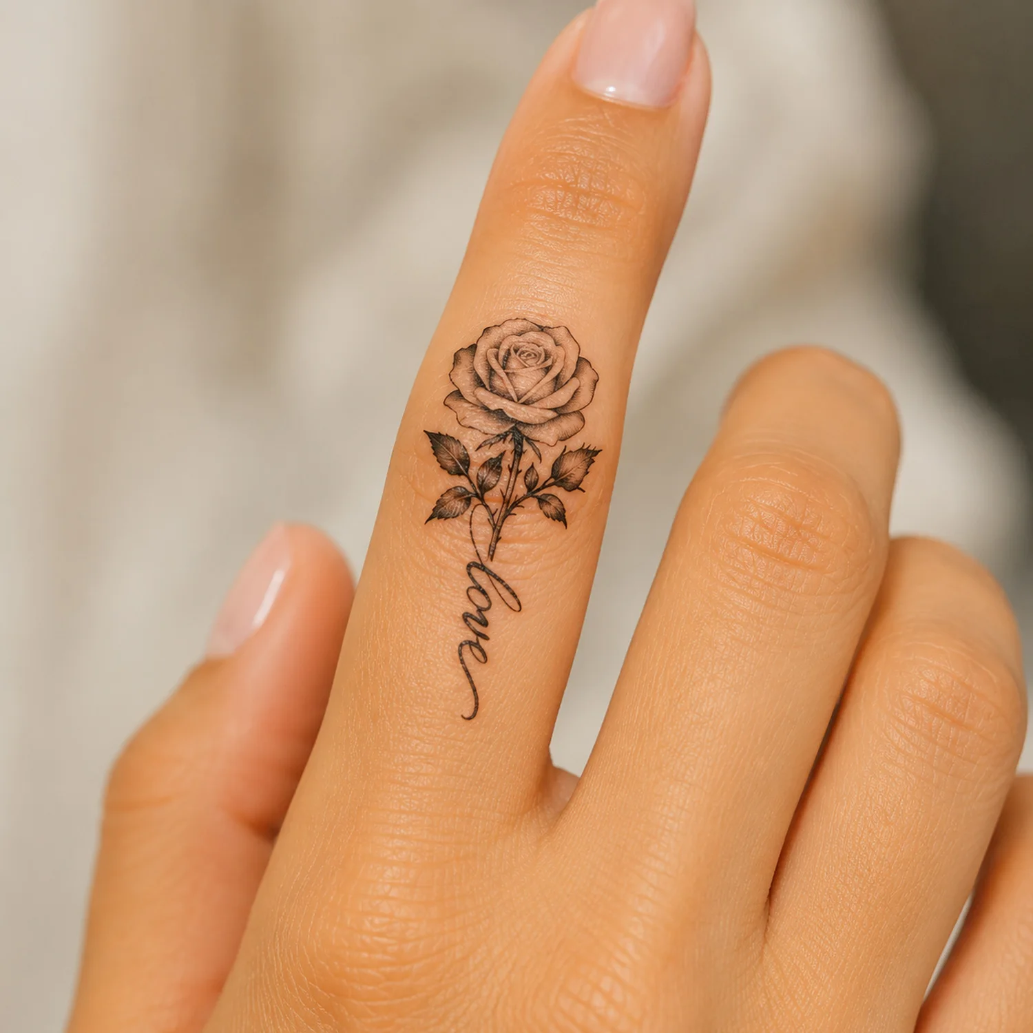 Tiny Small Semi-Permanent Temporary Tattoos for Women -2 Sheets Flower Tattoos for Adult Waterproof Realistic Fake Finger Tattoo