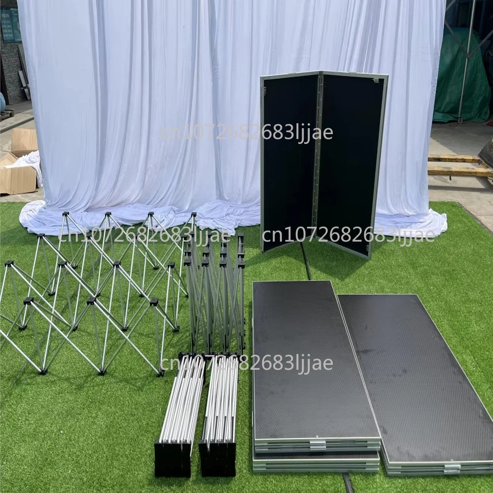 platform with foldable aluminum riser Folding portable stage