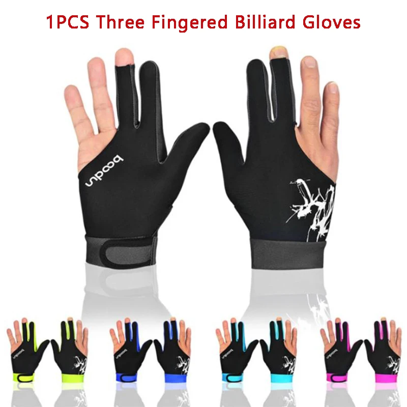 

1PCS Three Fingered Billiard Gloves Pool Snooker Glove for Men Women Fits Both Left and Right Hand Billiard Accessories