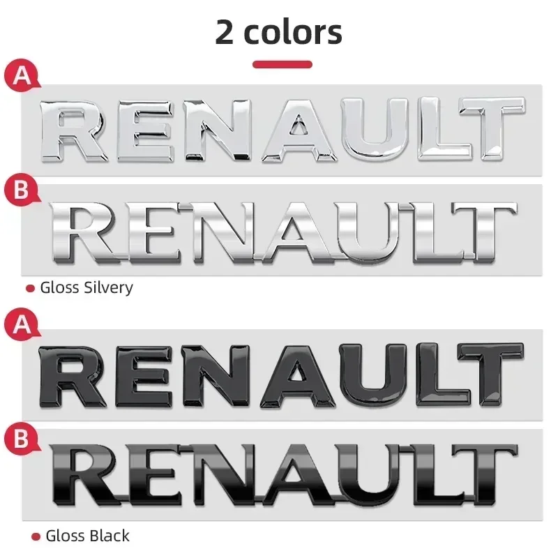 3D ABS car Letter Rear tail trunk Emblem badge sticker For Renault Megane 2 3 4 RS Grand Scenic Clio Captur Duster Trafic Logan view 3