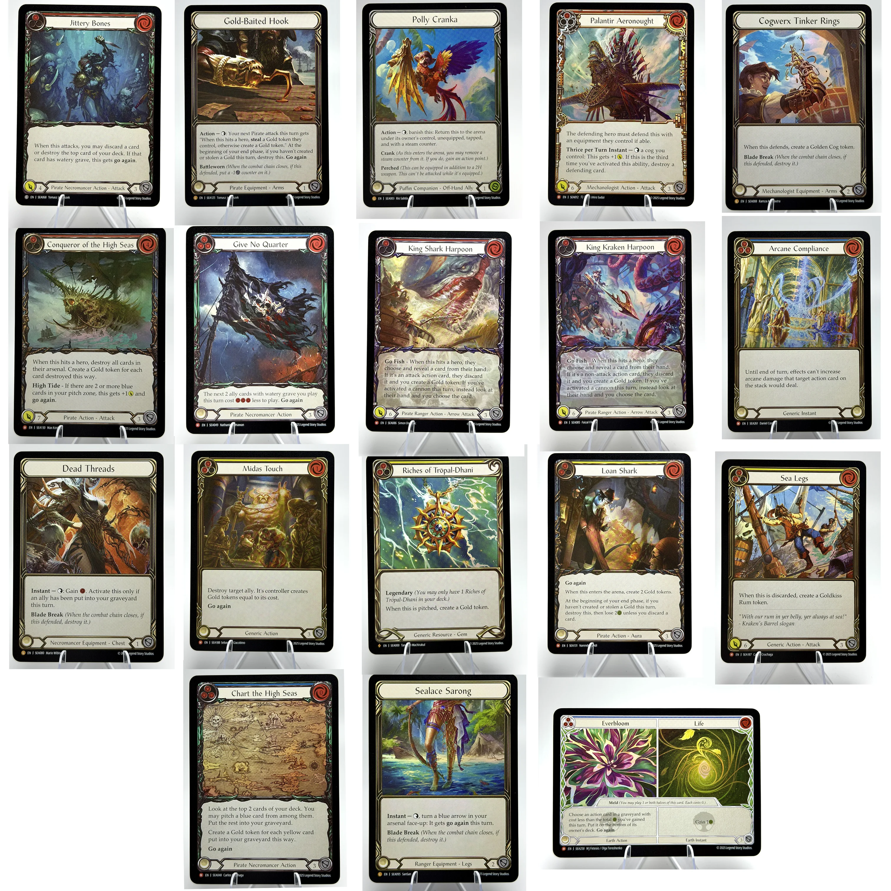 FAB High Seas Fabled Legendary Riches of Tropal-Dhani Sea Legs SEA000/012/125 Rainbow Foil Proxy Collectible TCG Card