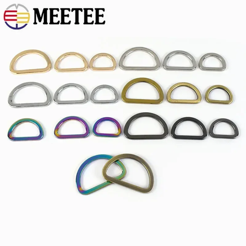 10/30Pcs 16-38mm Metal Buckles Bag Strap D Ring Adjust Clasps Webbing Handbag Belt Connector Loop Hook DIY Hardware Accessories