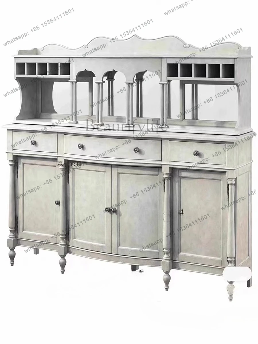 French light luxury imported birch dining edge European simple wine cabinet American locker
