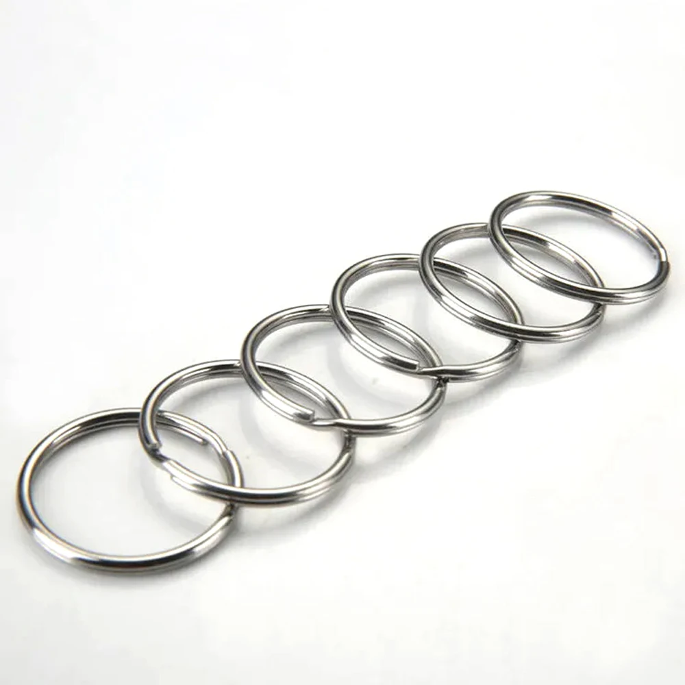 50Pcs 12/15/20/25/28mm Stainless Steel Key Ring Chain Fobs Connectors for Keychain Keyring Jewelry Making Supplies Accessories