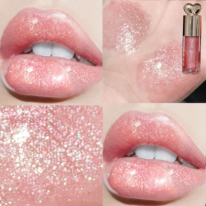 Néctar de labios de ráfaga de Color brillante acuoso, encantador poco de hielo afeitado, rocío de labios, brillo de labios fino, brillo de agua, espejo de labios, esmalte de labios