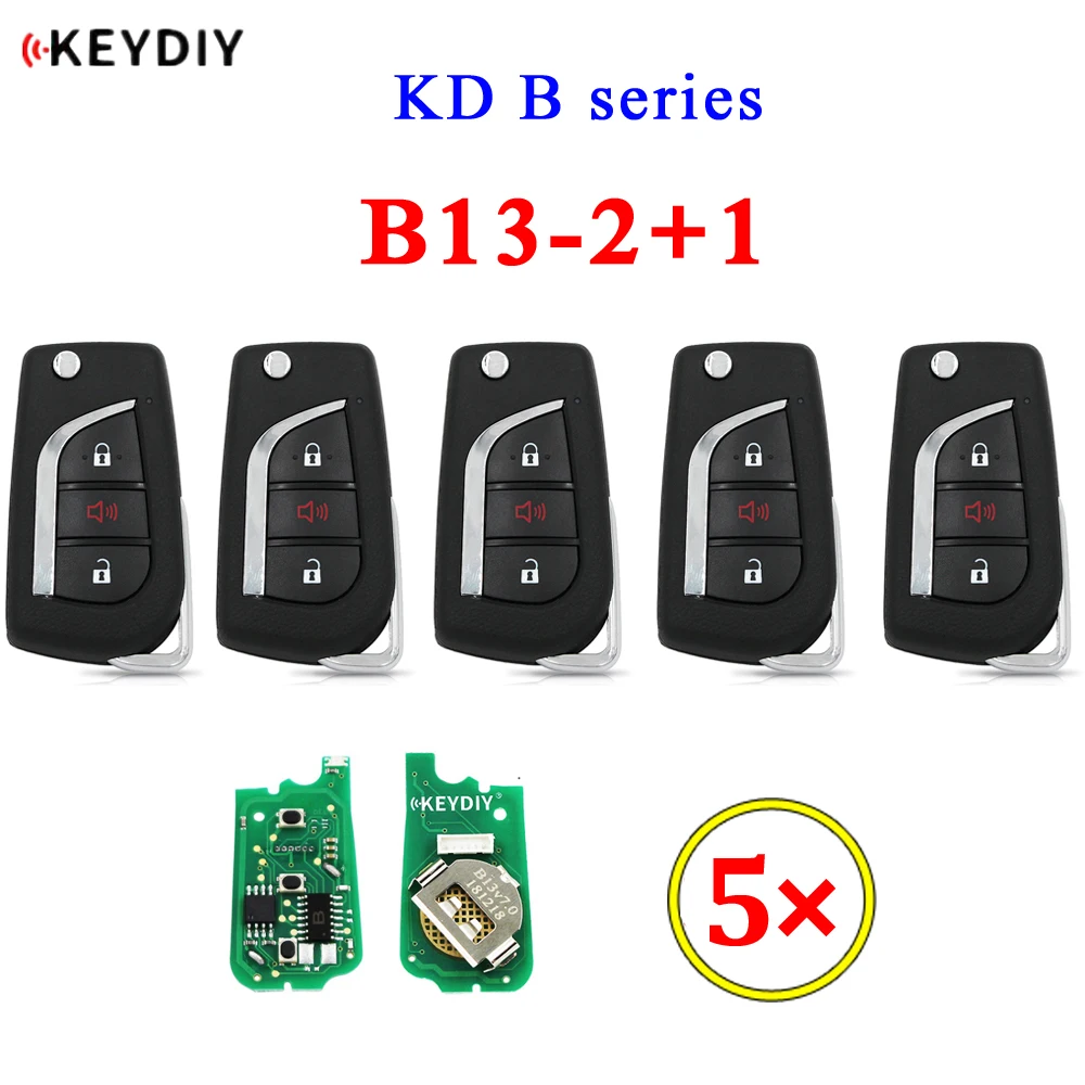 

5pcs/lot KEYDIY B series B13-2+1 2+1 button universal KD remote control for KD200 KD900 KD900+ URG200 KD-X2 mini KD