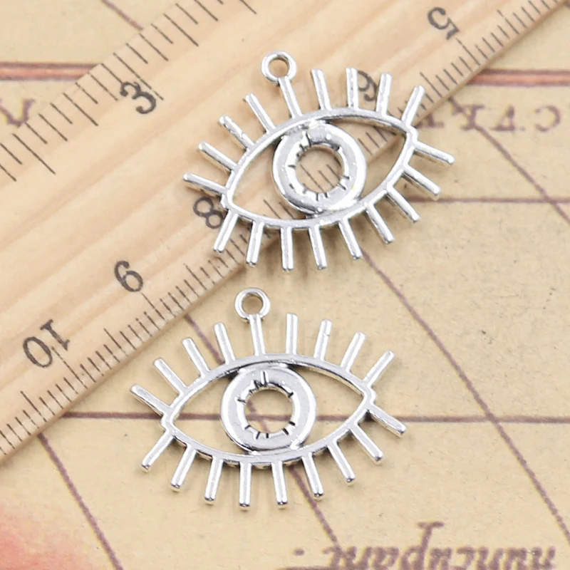 10 sztuk Charms Hollow Eye 22x26mm tybetańskie srebrne wisiorki antyczna biżuteria robienia ręcznie robionych rękodzieła