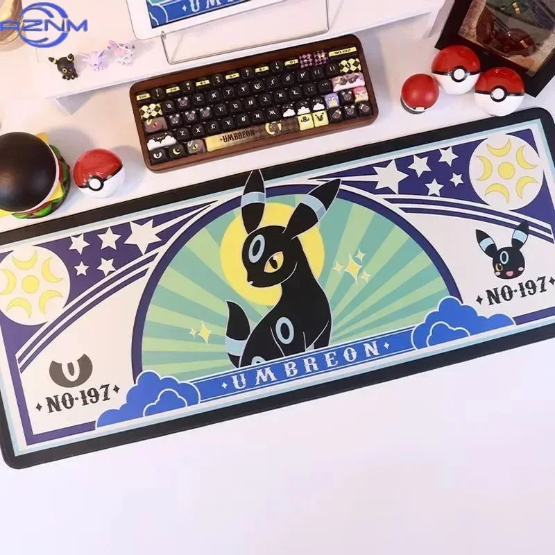 Rubber Mousepad, Retro Celestial Themed Large Desk Mat, Non-slip Extended Pad for Gaming and Trading Card Game