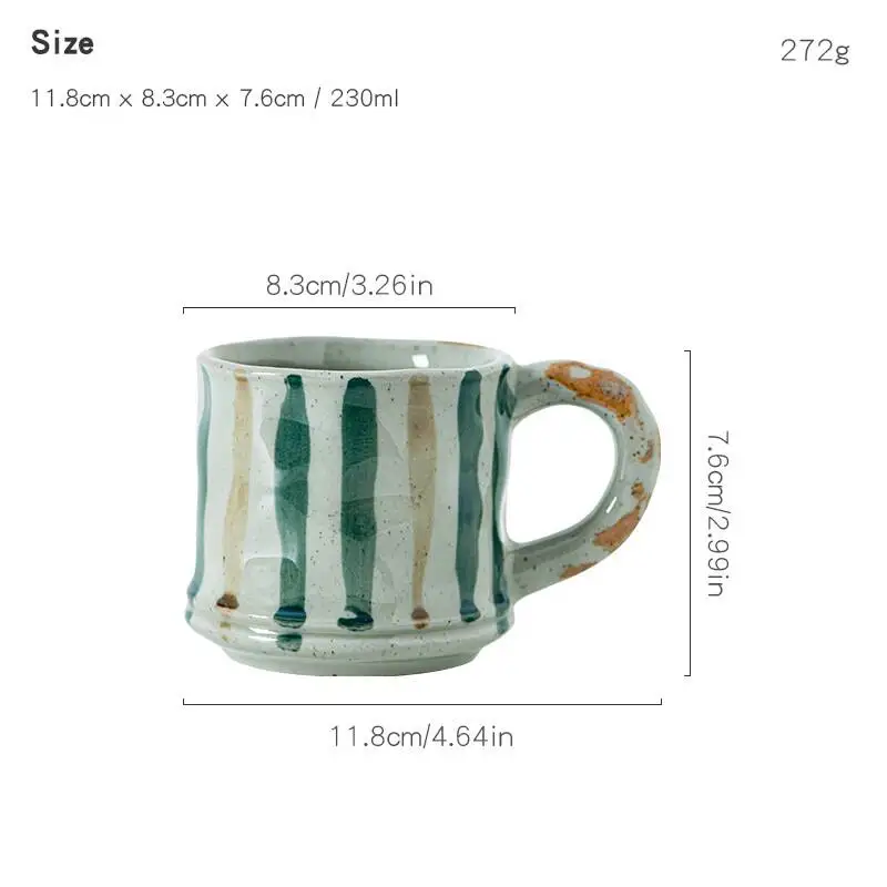 

Hand-made rough pottery retro coffee cup Original Japanese graffiti tea cup High-value B & B living room water cup accompanied b