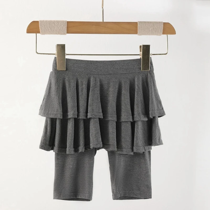 New Girls Shorts Solid Cotton Comfortable Leggings Skirt Shorts Children Outing Versatile Elastic Waist Five-Point Trouser 4-12Y