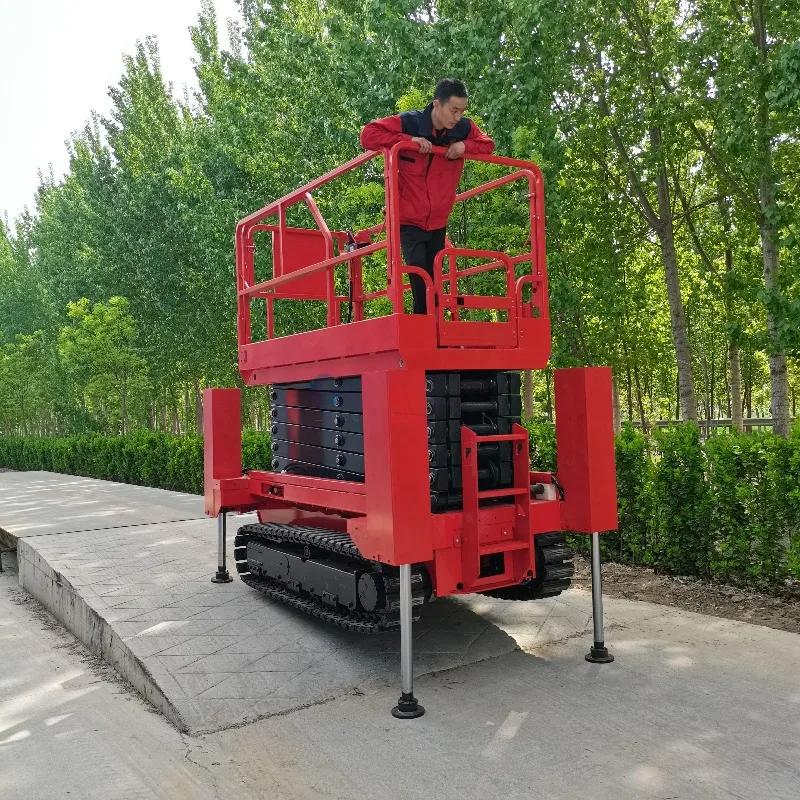 Manlift Self Propelled Scissor Lift Tracks Rough Terrain Scissor Lift Platform