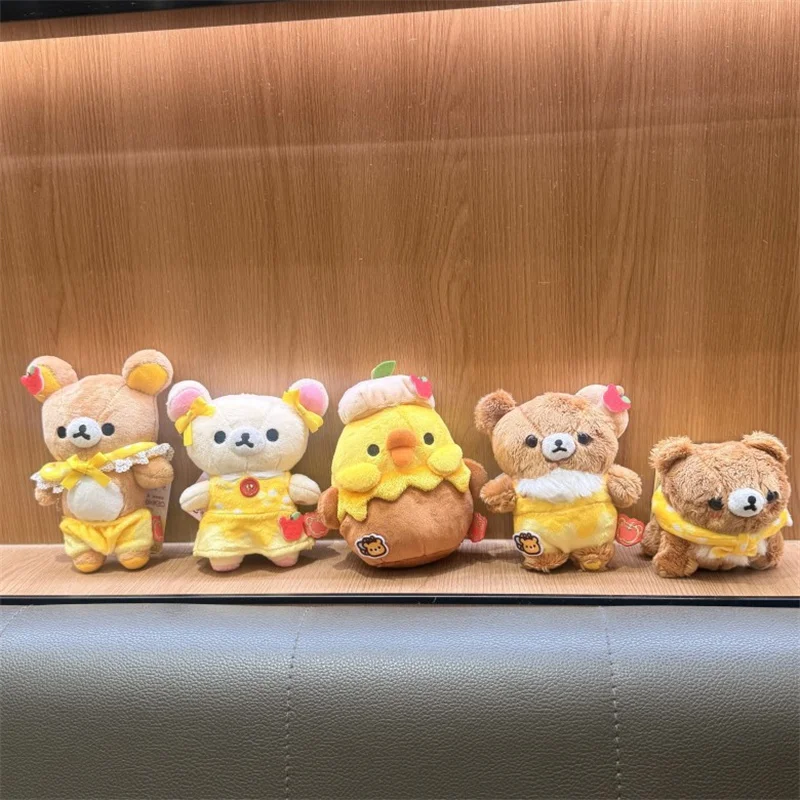 Rilakkuma Plush Keychains Honey Exploration Team Korilakkuma Chairoikoguma Kiiroitori Kawaii Cute Bag Keychain Hanging Keyring