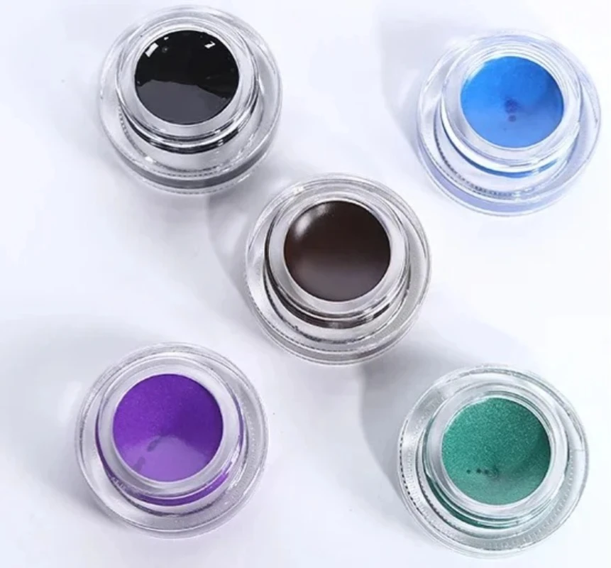 

Music Flower Coffee Black Blue Purple Brown 24 Hours Eyeliner Gel Cream Make Up Waterproof Long-wear Eye Liner Brushes Makeup