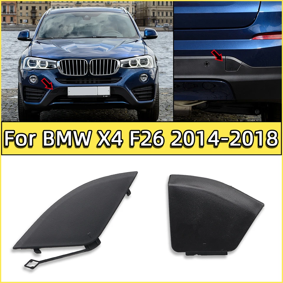 Tampa do gancho de reboque do amortecedor dianteiro e traseiro, tampa de Shell para BMW X4, F26, 2014, 2015, 2016, 2017, 2018, #51117338473, 51127338754