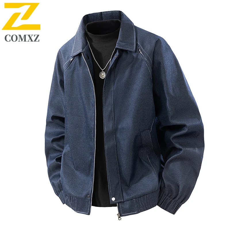 

Big Size Men's Jacket 2025 Trend Versatile Comfortable Breathable Lapel Denim Jacket Outdoor Casual Loose Korean Version Jacket