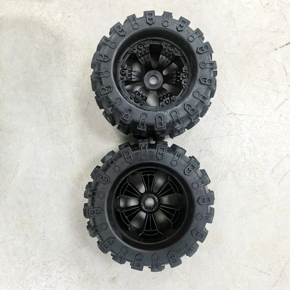 4pcs/pack 1/8 Scale 17mm Hex RC Truck Tires and Wheels Set Glued for Traxxas Maxx Tmaxx E-Revo Revo 3.3, JLB Cheetah Monster