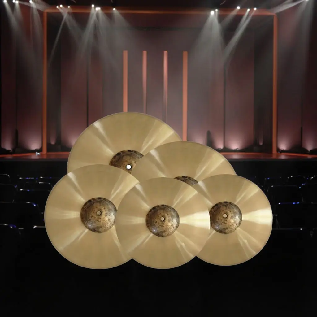 Professional 7-Piece B20 Bronze Cymbal Set, Premium Accessories, 8.55 kg, 50 cm Diameter