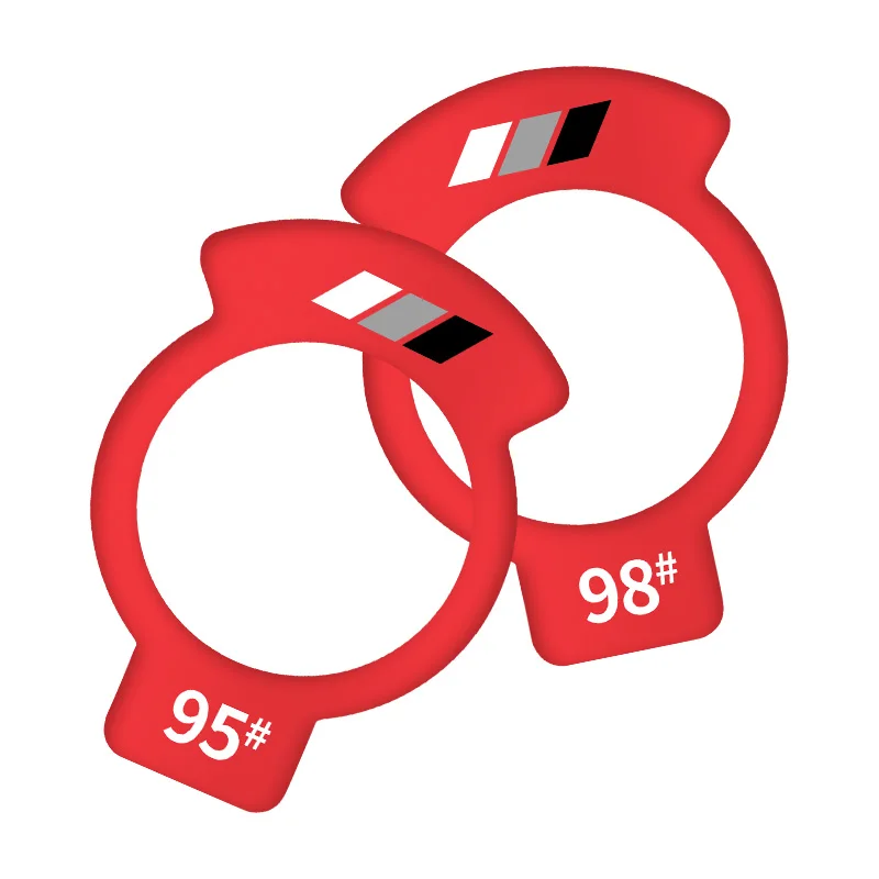 Three-Line White, Gray, and Black Car Fuel Tank Cap Sticker with 95, 92, and 98 Fuel Level Indicators, and Diesel Refueling Reminder Circle