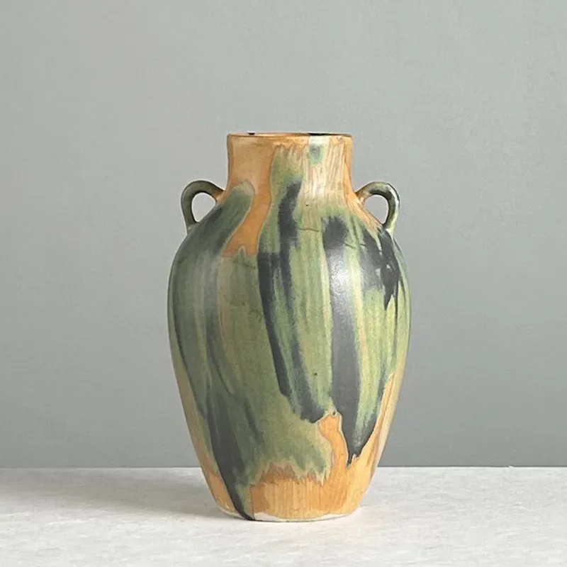 for Medieval Wabi Sabi Handmade Ceramic Vase Retro Home Decor Living Room Flower Arrangement Dried Flower Pottery Hydroponics