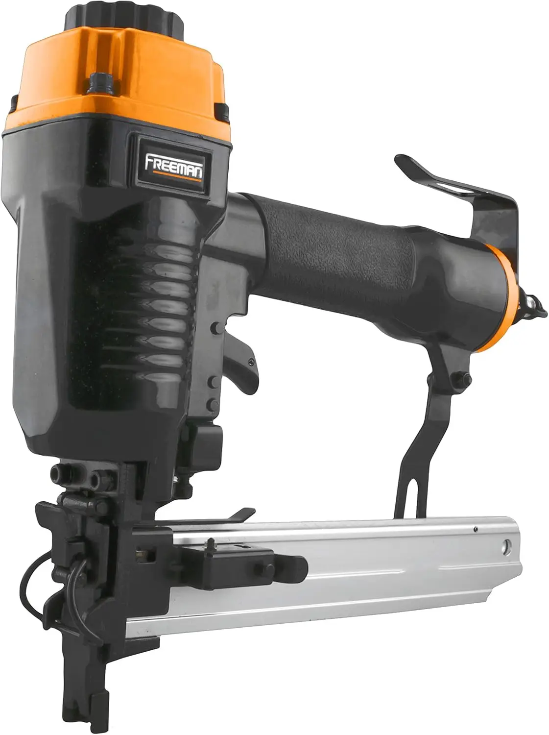 

Пневматический степлер для ограждений 16-го калибра с регулировкой глубины без инструментов, функцией сброса зажима и выравниванием проволоки