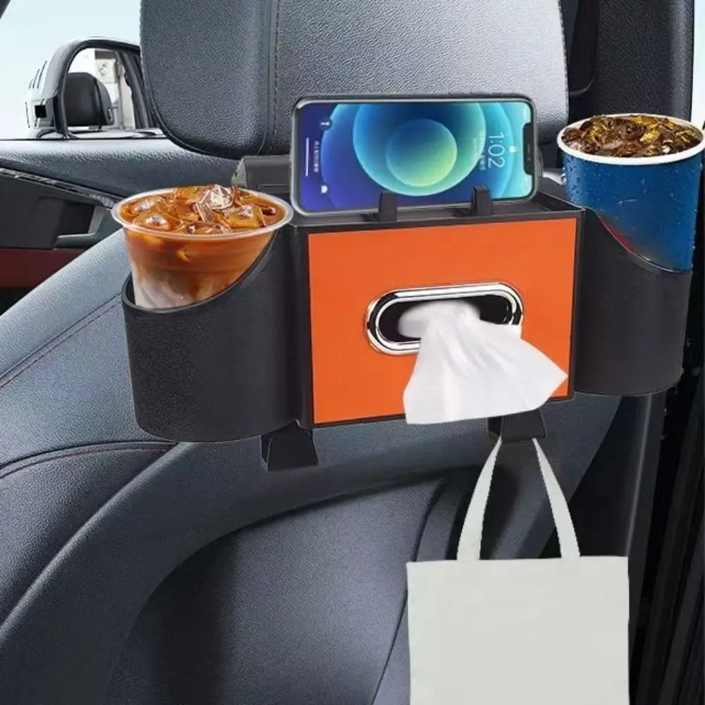 

Hanging Style Car Backseat Organizer Cup Holder Mobile Phone Stand Backseat Storage Box Non-slip Universal Vehicle Tissue Box