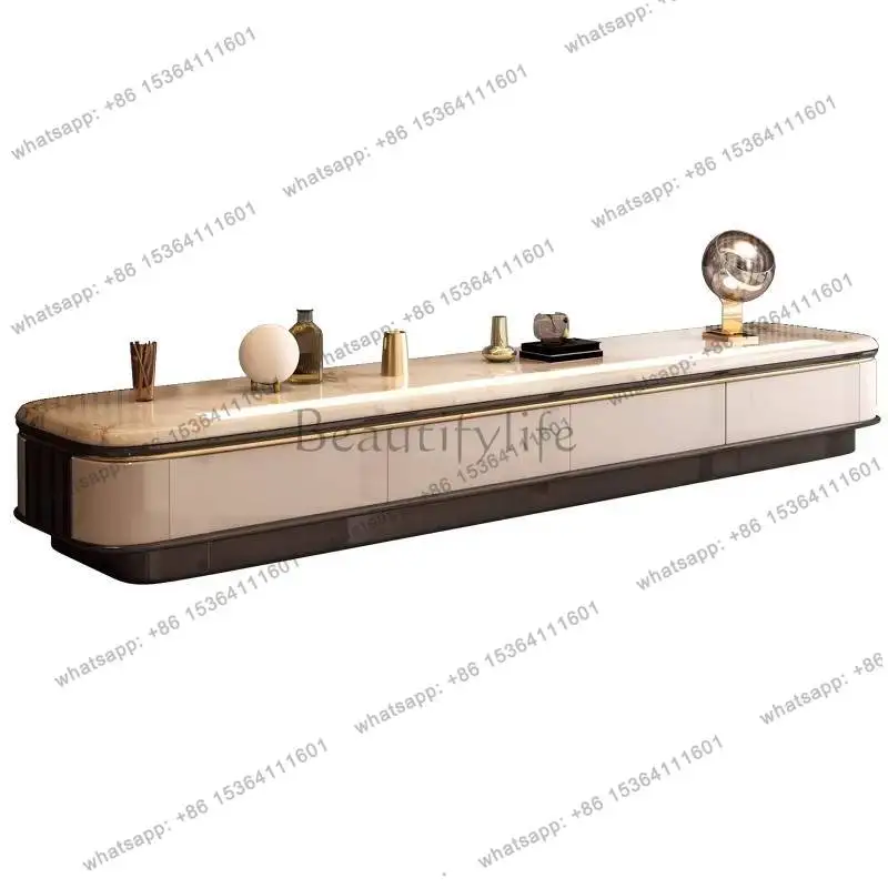 Muebles de Sala Modernos: Mesa de TV con Cajones Ocultos, Mueble de TV para Apartamentos, Mueble de Pared para Salas de Estar