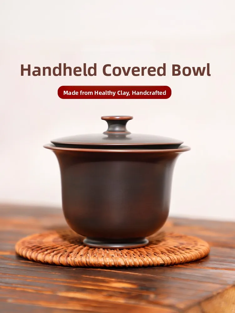 

Non-Scalding Handheld Zisha Tea Cup Porcelain Ceramic Tea Set Full-Pore Gongfu Tea Brewing Pot with Lid Bowl Traditional Chin...