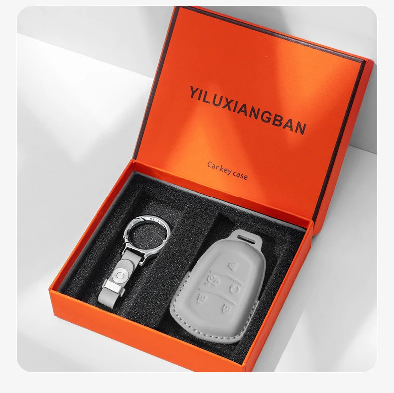 For Cadillac XT6 Car Key Cover First-layer Cowhide High-end Key Case Buckle for Men and Women Interior