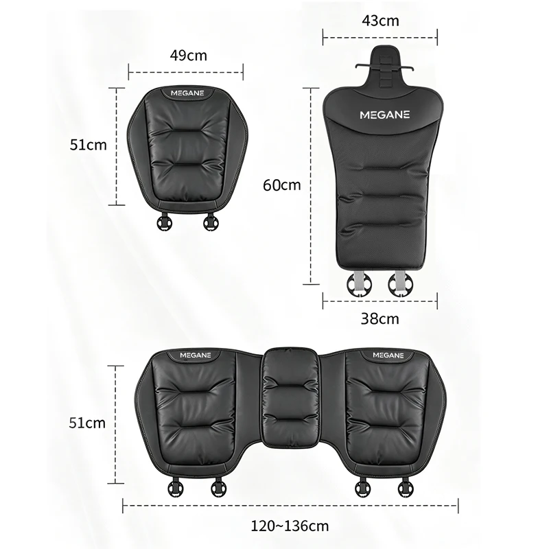 Car Seat Cushion For Renault Megane Thickened Nappa Leather Backrest Protective Cover Auto Interior Accessories