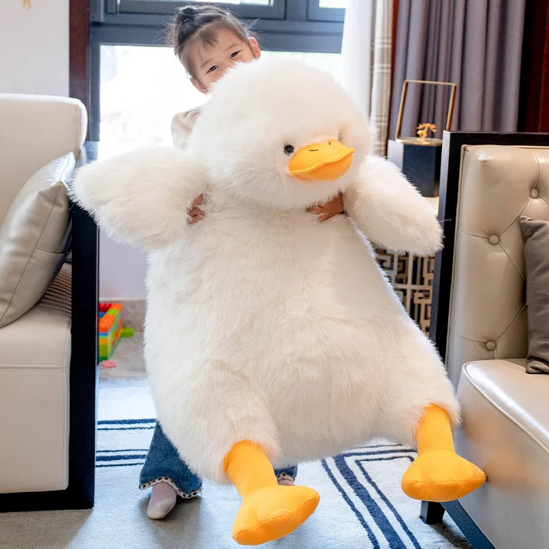 Cute White Duck Doll Plush Toy Yellow Duck Doll Sleeping Hug Bed Big Goose Doll Pillow Day Gift 35inch 90cm DY10209