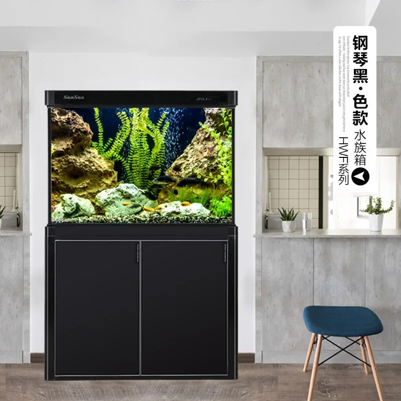 SUNSUN المناظر الطبيعية الكبيرة الفلفل الحار الأحمر أروانا خزان حوض السمك مبسطة أسفل تصفية خزان الأسماك HWF #5