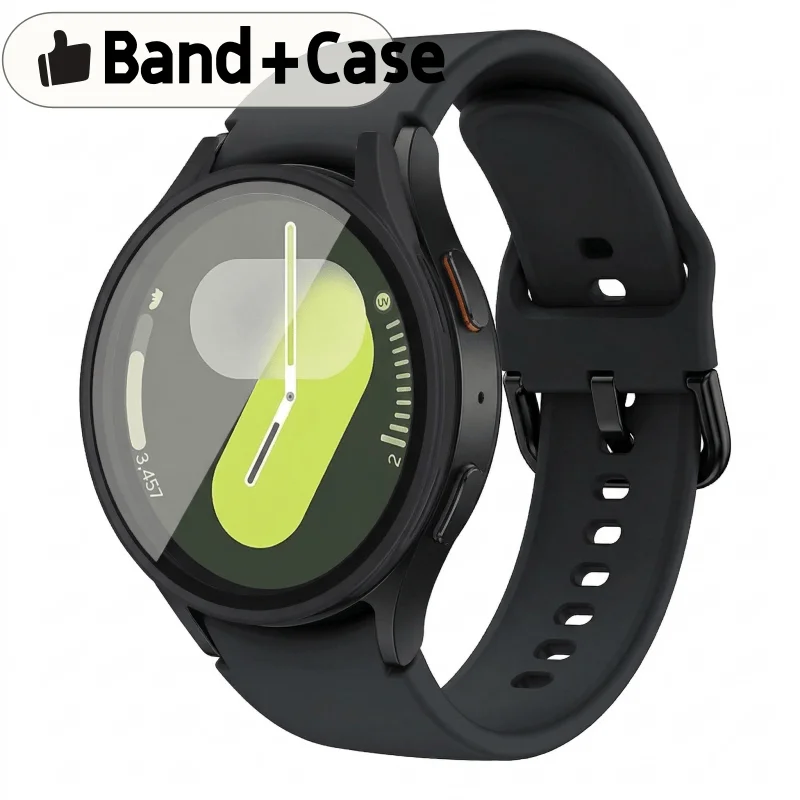 Hülle+Armband für Samsung Galaxy Watch 4/5/6/7 40mm 44mm Uhrenarmband Sportarmband für Galaxy Watch 7 6 5 4 44/40mm Armbandabdeckung