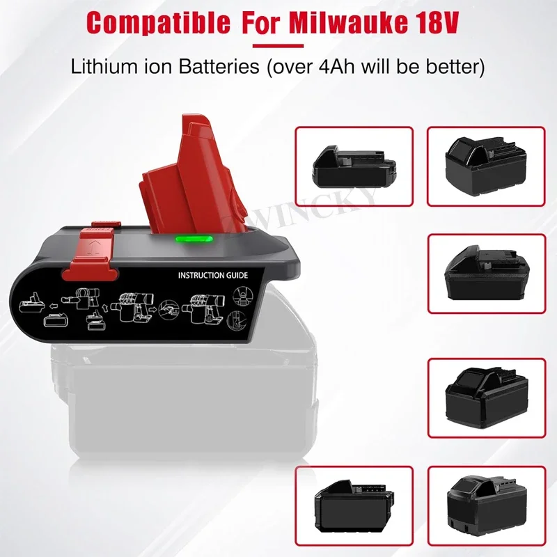 Adapter for Milwaukee 18V Lithium Battery Replacement Converter To for Dyson V6 V7 V8 Battery for Handheld Vacuum Cleaner Use - view 4