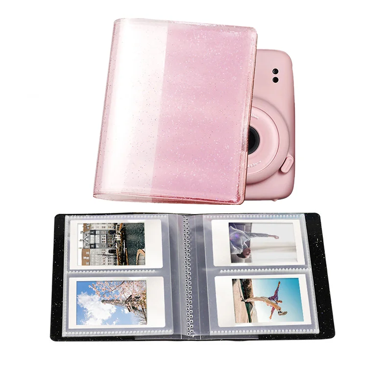 Photo Paper Film Album for Fujifilm Instax Instant Mini, Fashionable Book, 64 Pockets, 11, 9, 8, 7s, 70, 25, 50s, 90, 3, 4 Inch