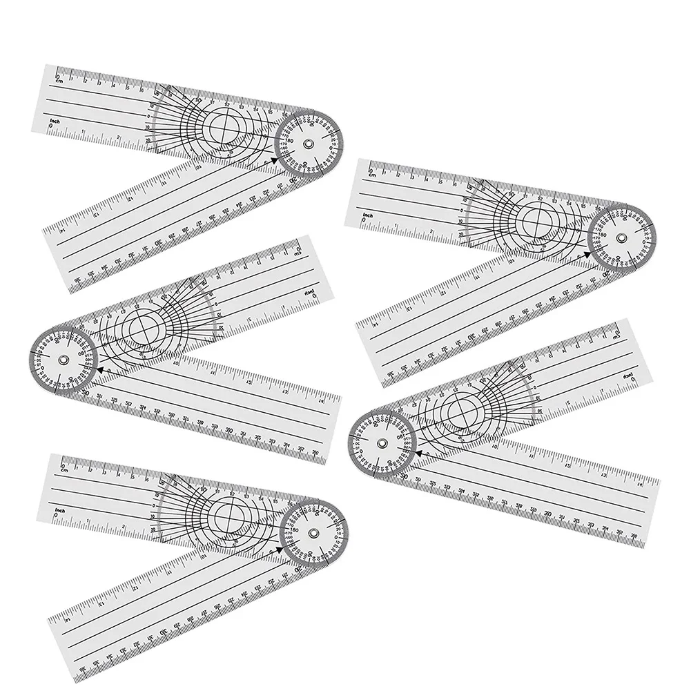 Protractor Pack of 5 Protractor Angle Spinal Ruler Orthopaedic Ruler Goniometer Physiotherapy Bicycle Protractor